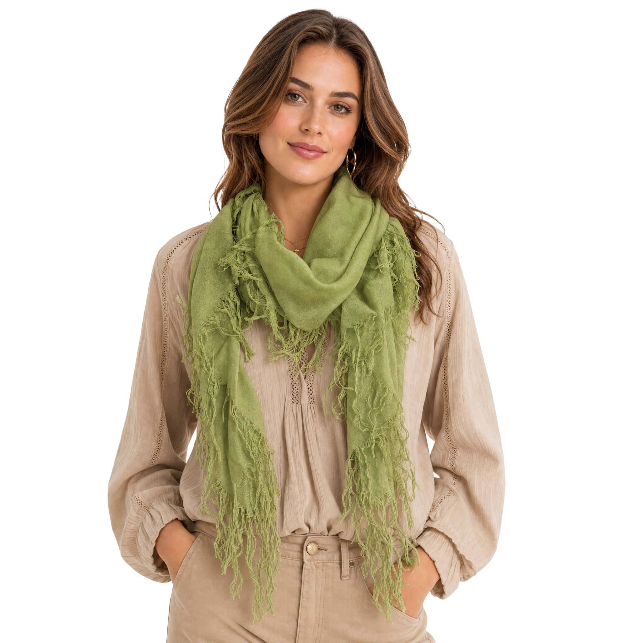 Cashmere Blend Solid Half Scarf