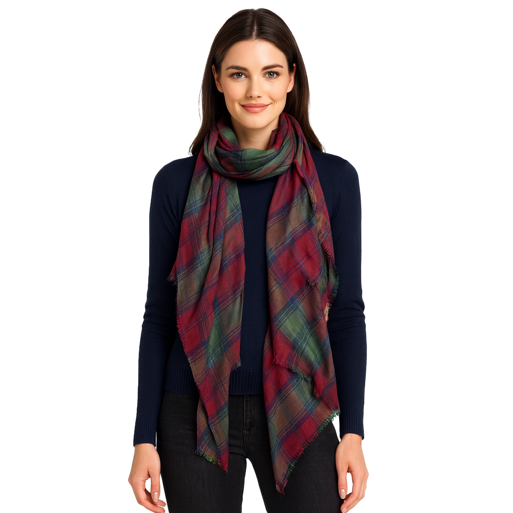 Modern Scottish Plaid Scarves (Contemporary)