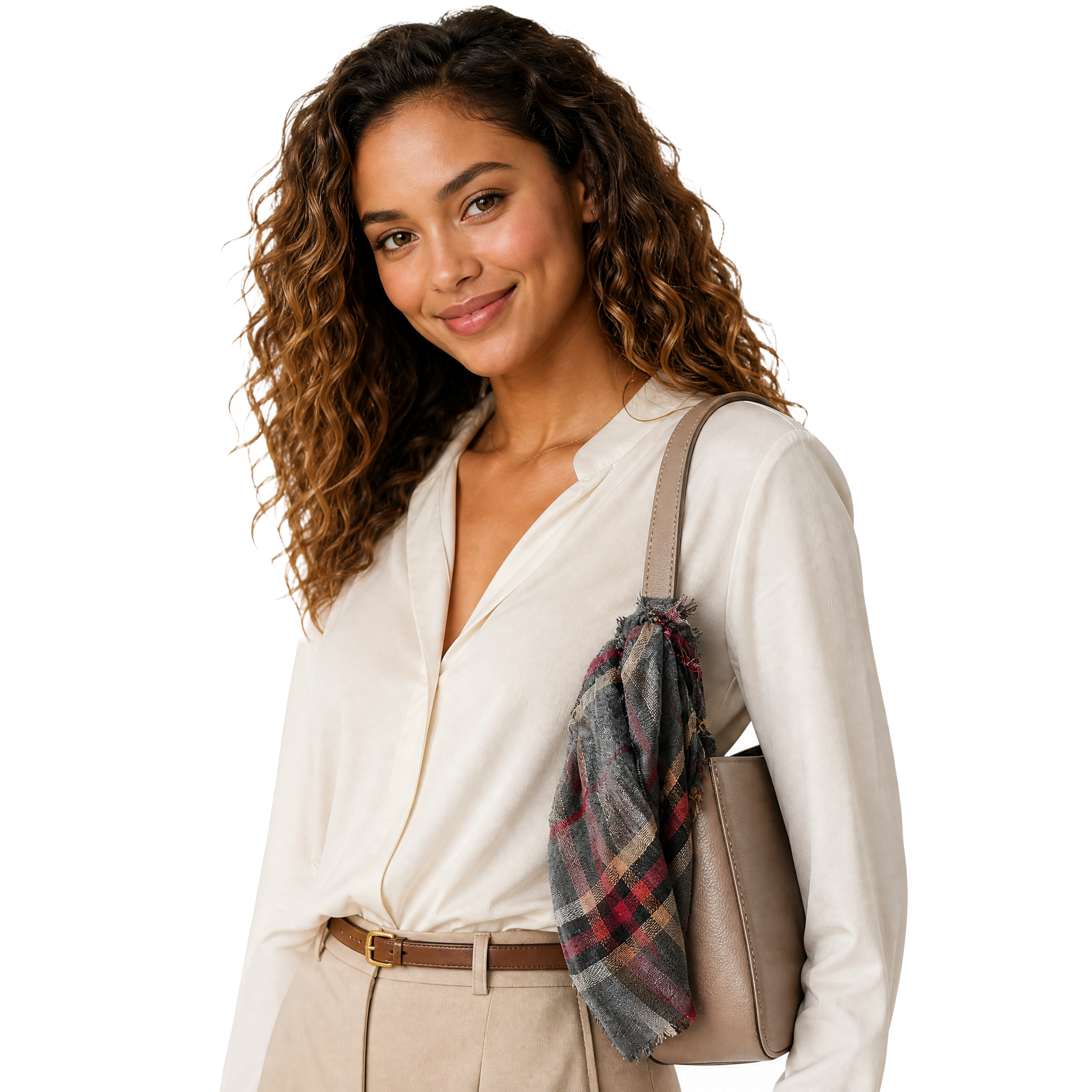 Scottish Plaid Neckerchief - Slate - styled