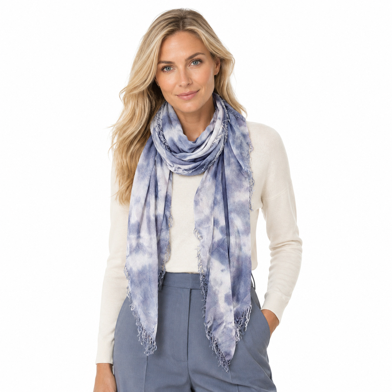 Cashmere Blend Cloud Tie Dye Scarf