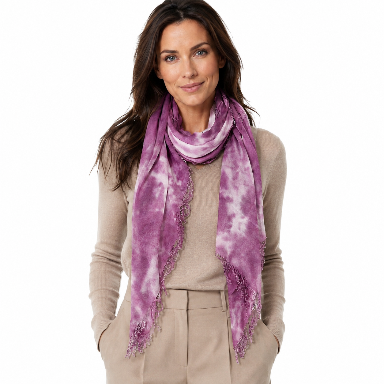 Cashmere Blend Cloud Tie Dye Scarf