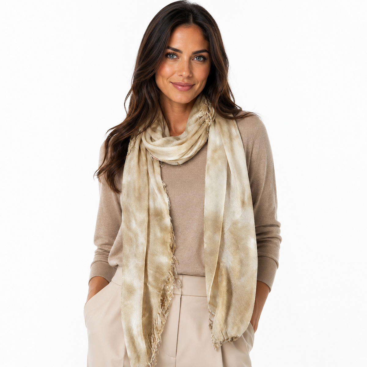 Cashmere Blend Cloud Tie Dye Scarf