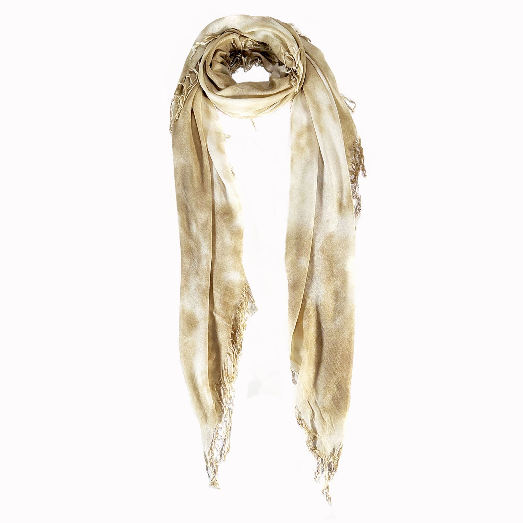 Cashmere Blend Cloud Tie Dye Scarf — Blue Pacific — view 12