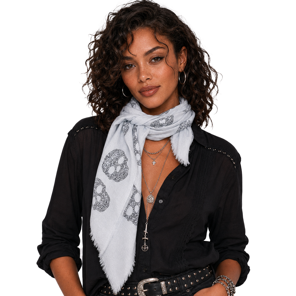 Cashmere Blend Frida Neckerchief - Harbor Mist