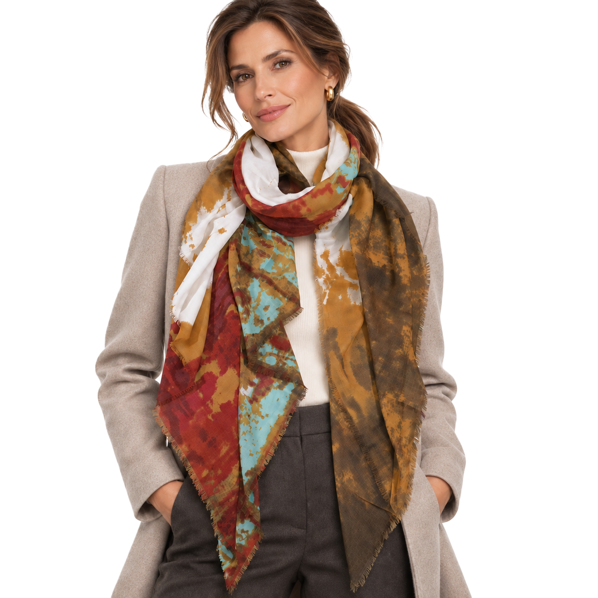 Cashmere Blend Watercolor Scarf
