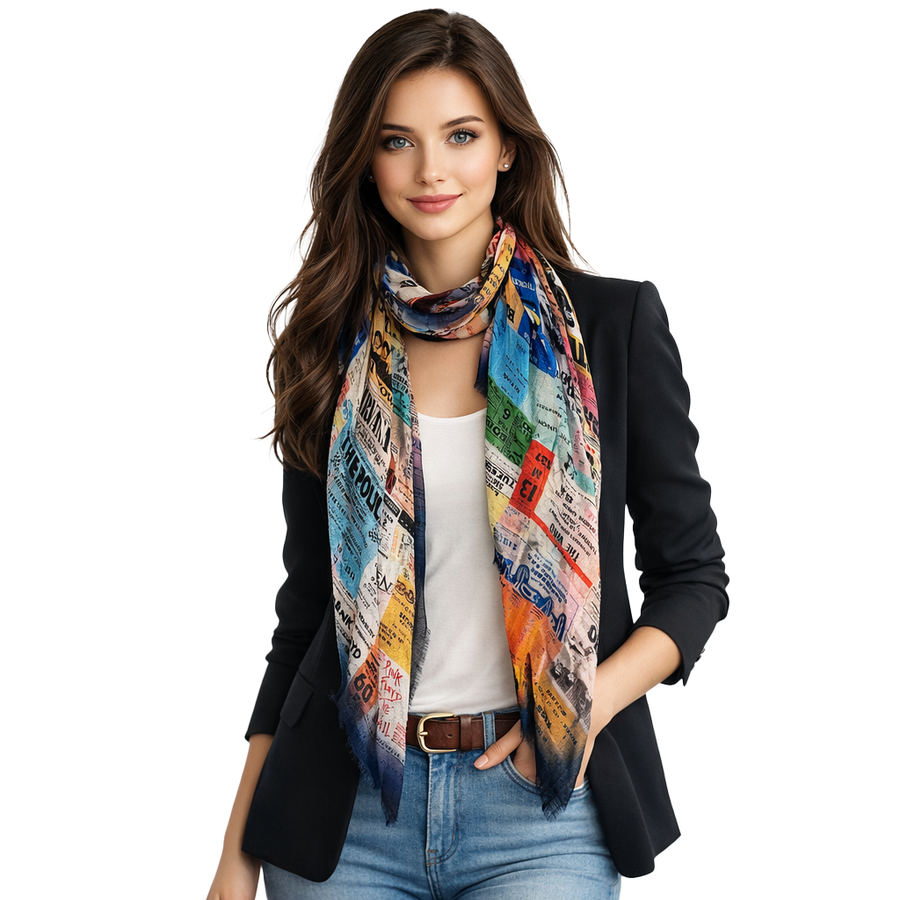 Vintage Concert Posters Scarf — Blue Pacific