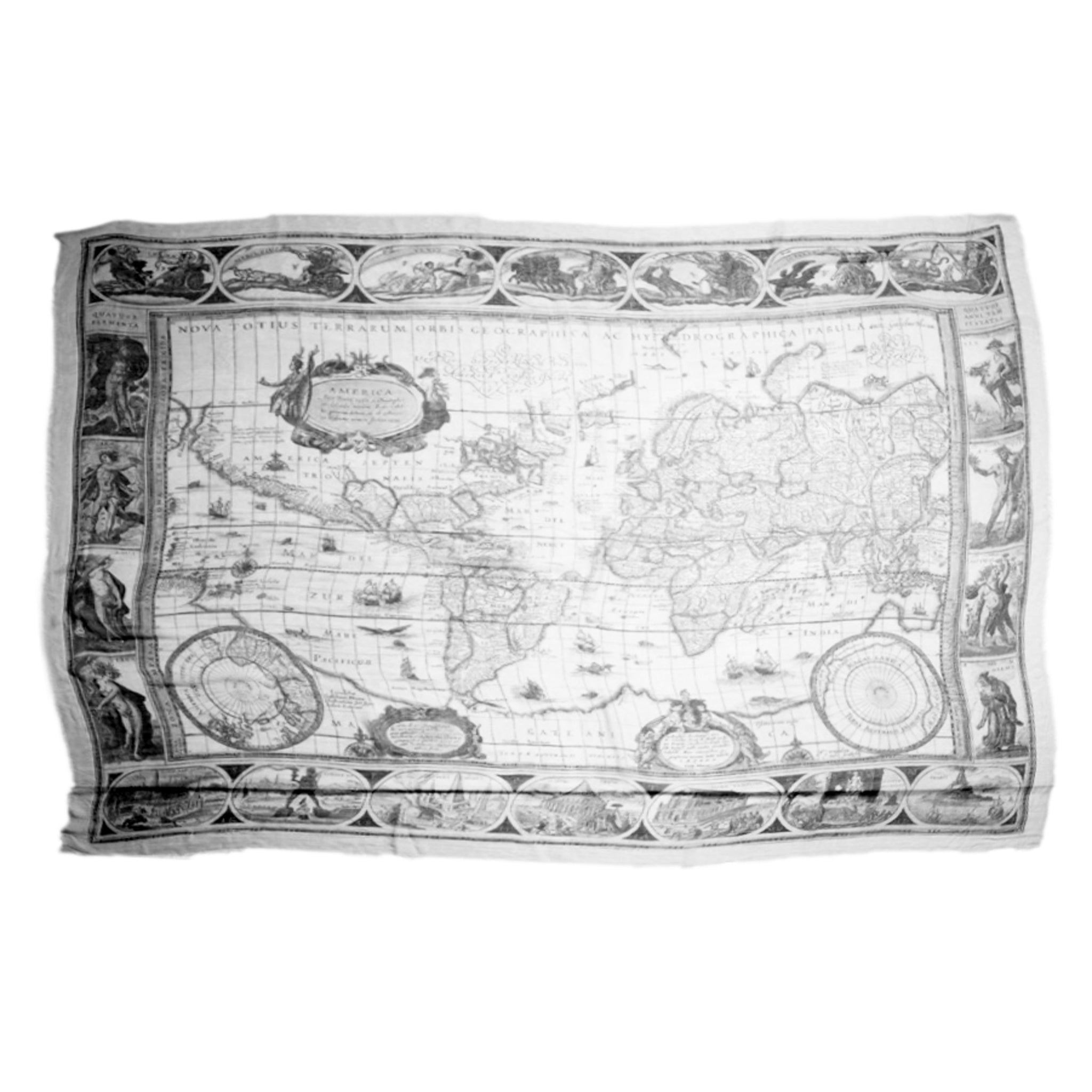 World Map (Black & White) Scarf